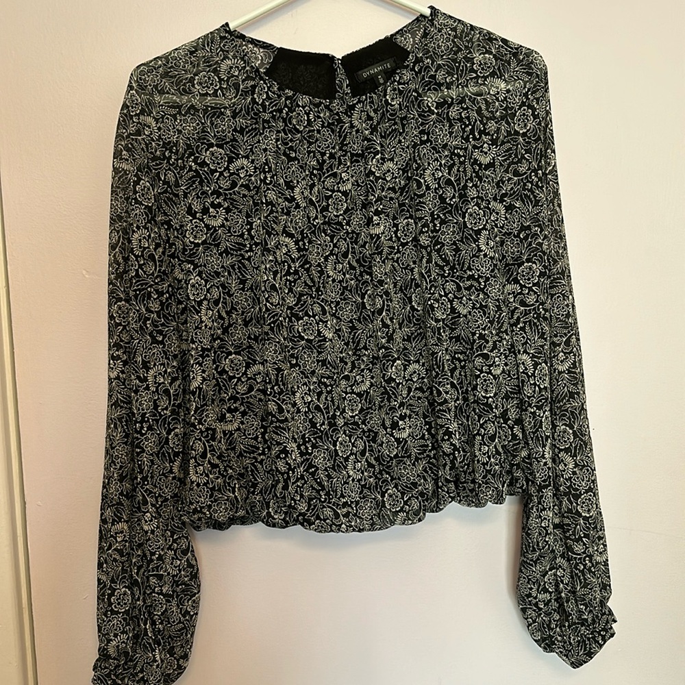 Dynamite Bubble Long Sleeve Blouse